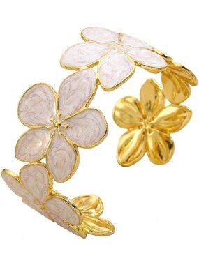 Stunning 18K Gold Plated Enamel Bracelet - Elegant Fashion Jewelry Accessory